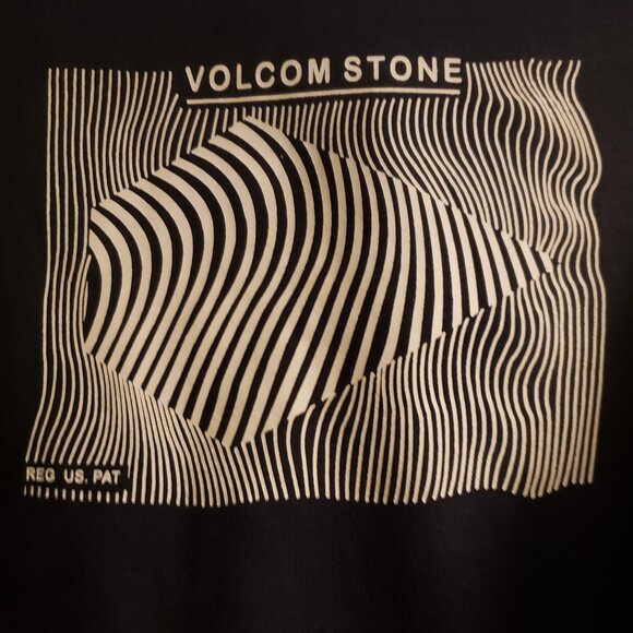 Volcom Stone Men's Navy Blue Hoodie White Waves Small Hooded Sweatshirt NWT - Picture 2 of 6